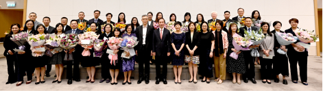 Hermes Chan (DGG) and Iris Ma (SPEO(G)) with CEO promotees